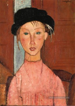 jeune fille au béret 1918 Amedeo Modigliani Peinture à l'huile